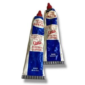 Vintage Oster Set of two Tubes Electric Hair Clipper Grease Lubricant USA